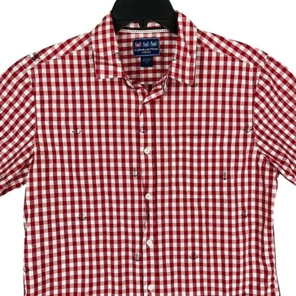 Charleston Threads Shirt Mens M Preppy Office Casual Modern‎ Classic Fit Coastal